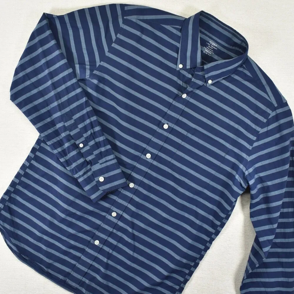 J Crew Striped Button Up Shirt Mens M